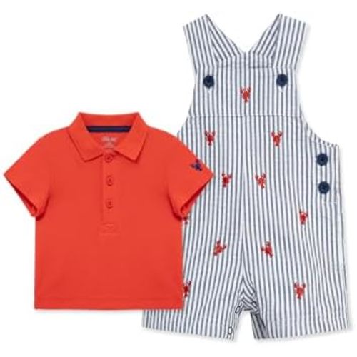 Little Me Baby Boy Shortall Set – 2-Piece, Tee Shirt and Overall Shorts, Cute and Comfy Outfits
