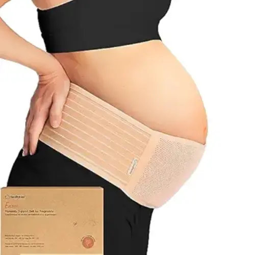 KeaBabies Maternity Belly Bands for Pregnant Women - 1-Pack, Soft & Breathable Pregnancy Belly Support Band, Easy Adjustable Maternity Belt for Back, Pelvic Support, Comfortable (Classic Ivory, M/L)