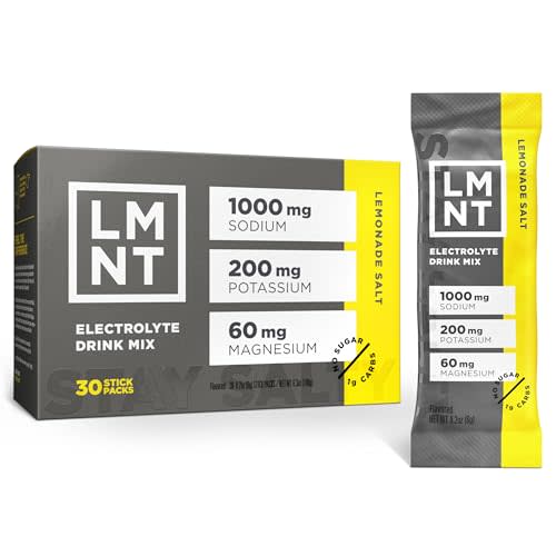 LMNT Zero Sugar Electrolytes - Lemonade Salt | Drink Mix | 30 Count