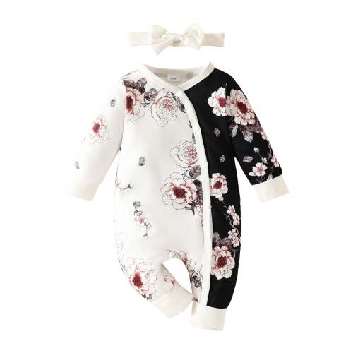 Qopobobo Girl Rompers Preemie Girl Clothes Newborn Baby Girl Valentines Day Outfit Ruffle Heart Embroidery Romper Polka Dot Bodysuit Jumpsuit Headband Set White,3-6 Months