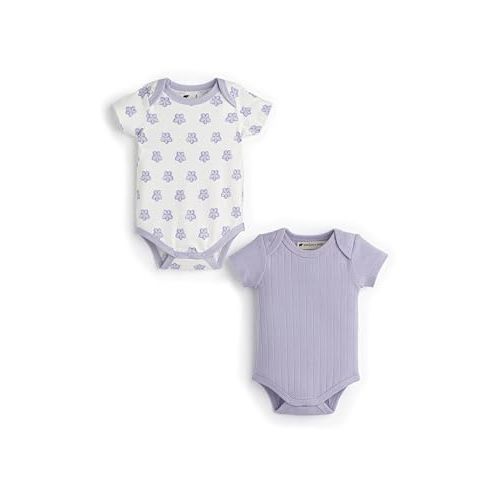 MONICA + ANDY Short Sleeve Jack & Jill Bodysuit, 100% Organic Baby Clothes for Girls & Boys, Newborn, Infant & Preemie Sizes