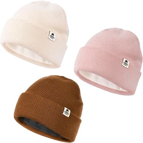 FURTALK Baby Beanie Fleece Lined Toddler Winter Hat Boys Girls Knit Warm Beanies Kids Ski Hats for 0-8 Years