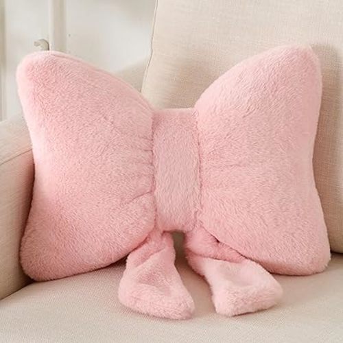 Bowknot Throw Pillows Bow Decorative Pillow Aesthetic Home Decor Knot Plush Pillows Soft Seat Cushions Cute Throw Pillow for Couch Bow Room Decor
