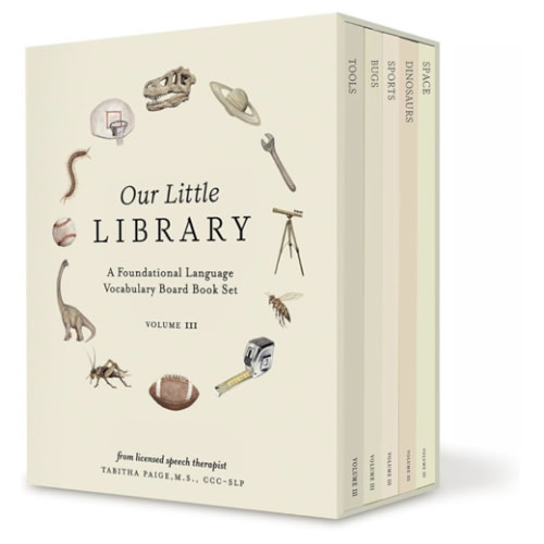 Our Little Library Vol. 3: Dinosaurs, Space, Tools, Bugs, and Sports Board Book Set for Boys & Girls (Tabitha Paige Children's Book Series)