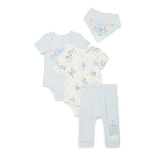 Disney Baby Wishes and Dreams Character Baby Layette Newborn Essentials Gift Set, 4-Piece, Sizes Newborn-12 Months