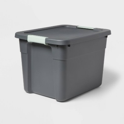 12gal Latching Storage Tote - Brightroom™: Stackable Gray Utility Bin with Lid, Portable Universal Organizer