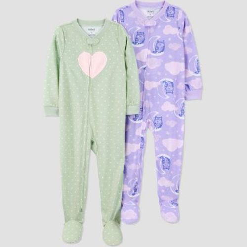 Carter's Just One You® Toddler Girls' 2pk Cotton Long Sleeve Footed Pajama