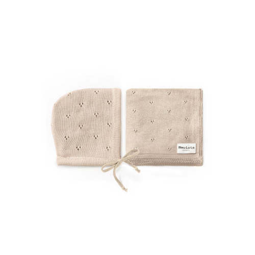 Organic Pointelle Swaddle Blanket + Hat Gift Set