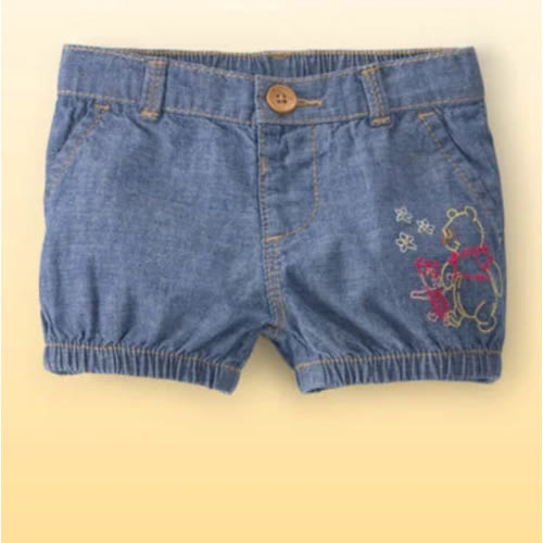 Baby Girl Disney© Winnie the Pooh Chambray Embroidered Bubble Shorts - Medium Wash - OshKosh B'gosh | Carter's