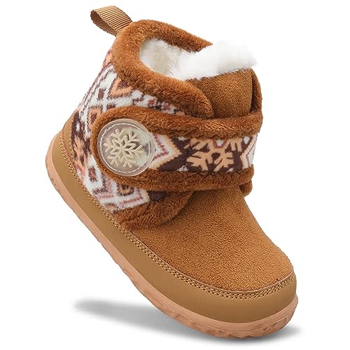 Scurtain Toddler Slippers Girl Boy House Shoes Fuzzy Hard Bottom Winter Boots Baby Cozy Walking Sock Shoes