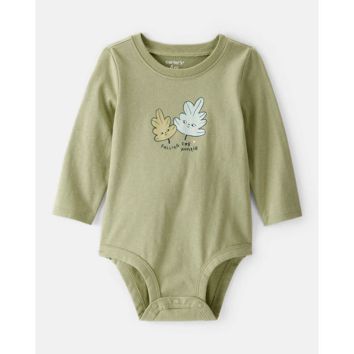 Baby Girl Auntie Cotton Long-Sleeve Graphic Bodysuit - Green - Carter's | Carter's