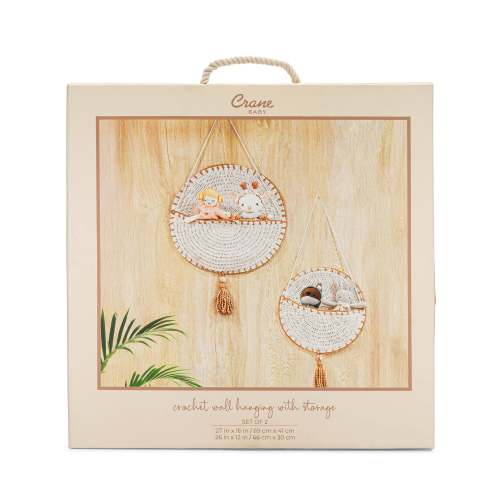 Crochet Wall Hanging Storage Baskets | Crane Baby