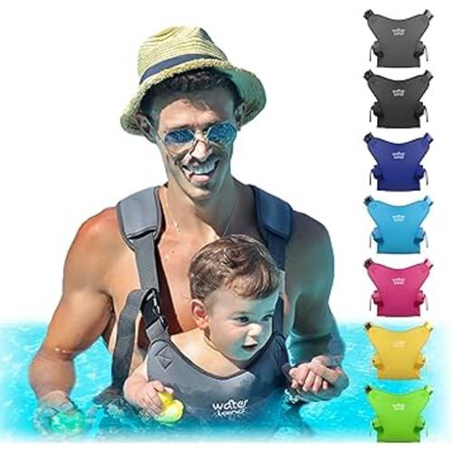 WaterLand Baby Carrier - Innovative Carrier You Can Use Both in Water & Land - Waterproof Infant Chest Holder with Adjustable Straps, Lightweight Toddler Harness for Pool & Beach (Grey)