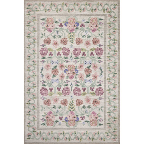 Rifle Paper Co. x Loloi Rosa Ivory Area Rug & Reviews | Wayfair