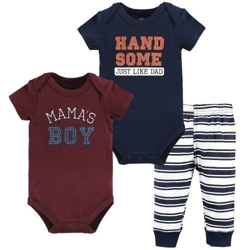 Hudson Baby Infant Boys Cotton Bodysuit and Pant Set, Mamas Boy
