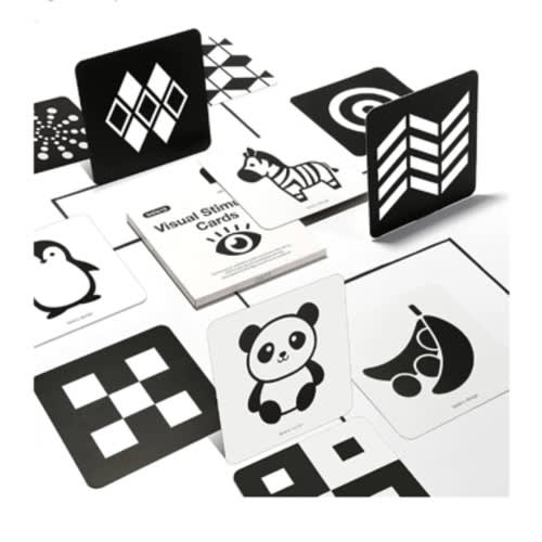 beiens High Contrast Baby Flashcards, Black White Color Newborn Brain Development Toys, Visual Stimulation Learning Activity Cards, Educational Infants Gift (Black & White(for 0-3 Months))