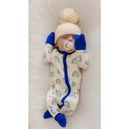 Infant Romper in Blue Rainbows – Silks