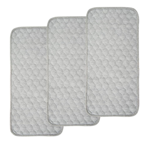 BlueSnail Quilted Thicker Waterproof Changing Pad Liners 3 Count(Gray 13” x 27”)