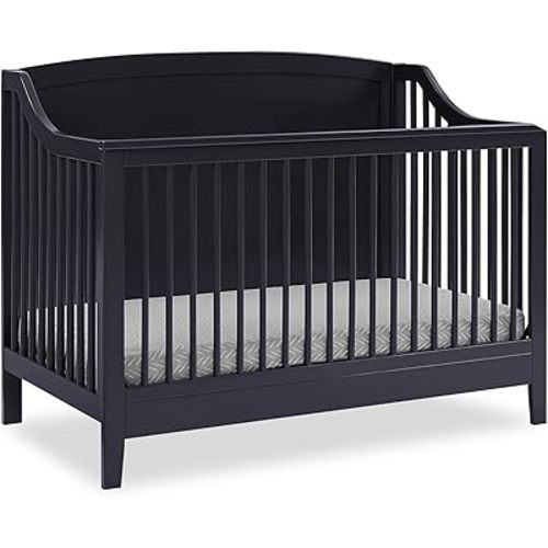 Delta Children Campbell 6-in-1 Convertible Crib - Greenguard Gold Certified, Midnight Grey