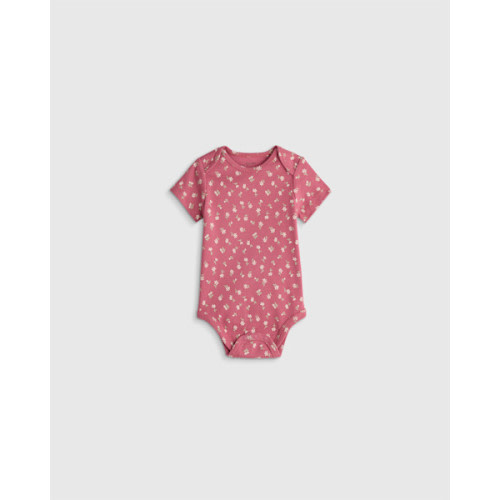 100% Organic Cotton Short Sleeve Bodysuit - Baby in Baby Pink