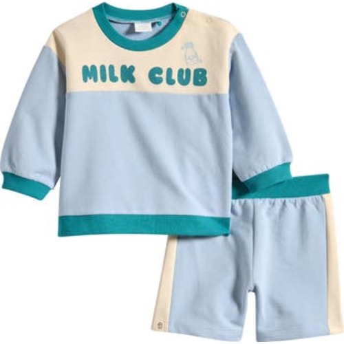 Milk Club Sweatshirt & Sweat Shorts Set, 9-12M