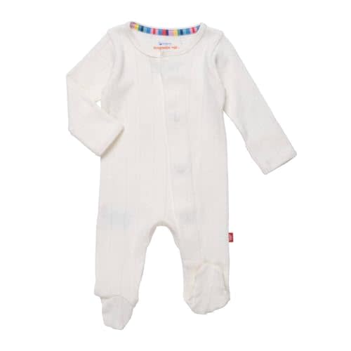 Magnetic Me 100% Organic Cotton Magnetic Baby Footie Pajamas | Super Soft Cotton Fabric