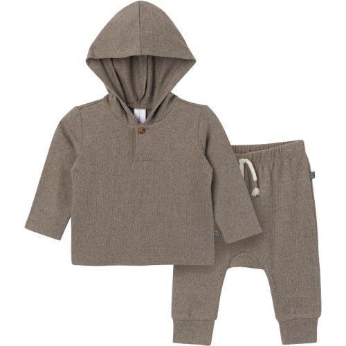 Modern Moments™ by Gerber Baby Boys' 2-Piece Hooded Brushed Hacci Set, Green Heather, 3-6 Months