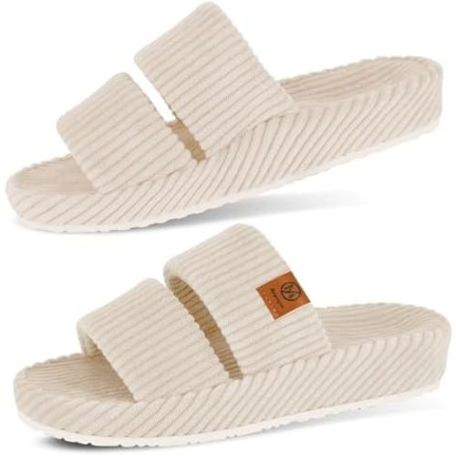 Orthopedic Slippers for Women with Ach Support Memory Foam Slippers for Plantar Fasciitis Orthotic Open Toe House Shoes Indoor Outdoor Rubber Sole