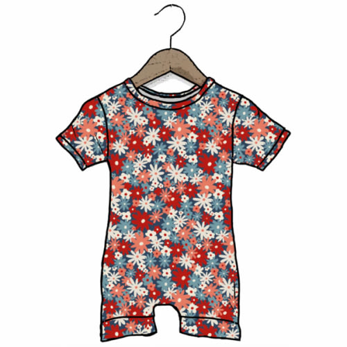Freedom Floral Shorty Romper Luxe Edition | Cotton Bamboo Blend
