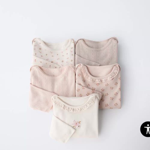 FIVE-PACK OF FLORAL PRINT BODYSUITS - Dusty pink | ZARA Canada