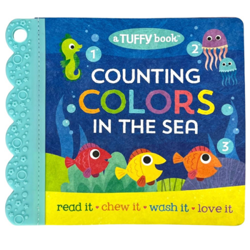 Tuffy Counting Colors in the Sea Book - Washable, Chewable, Unrippable Pages With Hole For Stroller Or Toy Ring, Teether Tough (A Tuffy Book)