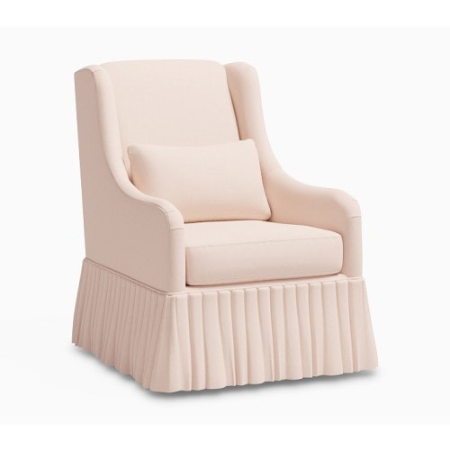 Merced Skirted Stationary Glider Performance Linen Blend Light Pink