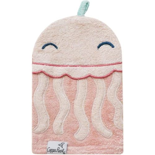 Copper Pearl Wash Mitt: Super-Soft Bamboo Terry Cloth Exfoliating Mitt, Universal Fit Body Exfoliator Glove with Hanging Loop to Dry, Exfoliating Glove Makes Baby Bath Time Fun - Cora