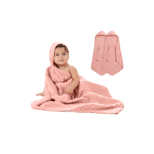 Hooded Baby Towels - 6 Layers, Pack of 2