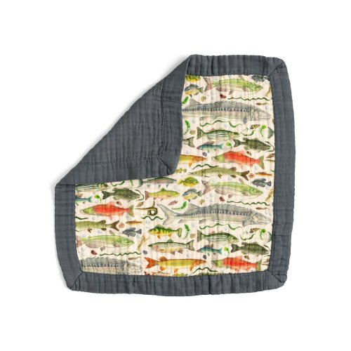 Freshwater Fish Baby Lovey Muslin Blanket - 1canoe2