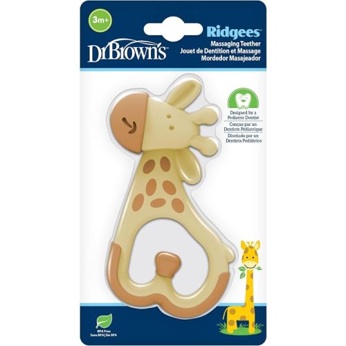 Dr. Brown's Ridgees Giraffe, Massaging Baby Teether, Designed by a Pediatric Dentist, BPA Free,3m+
