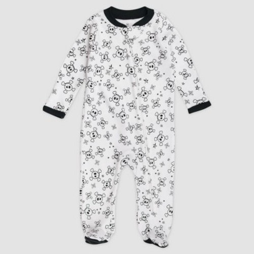 Honest Baby Tossed Skulls Organic Cotton Pajama Jumpsuit - Black/White