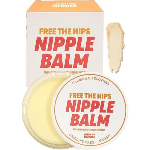 100% Natural Nipple Cream Safe for Breastfeeding - Handmade Heroes Nipple Balm Breastfeeding Essentials Post Partum Essentials - Nipple Butter Sore Nipple Relief Breast Pump Lubricant