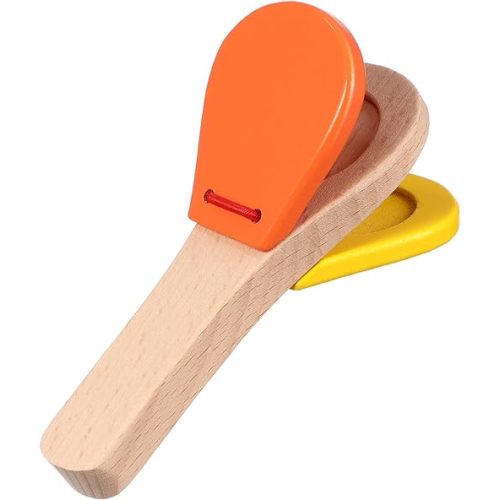 STOBOK Wooden Castanets Music Clapper Hand Clappers Percussion Instrument Toy for Kids Children Toddler Baby