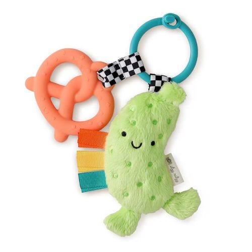 Itzy Ritzy Baby Teething Toy with Lovey, Infant Toy for 0+ Months (Pickle)