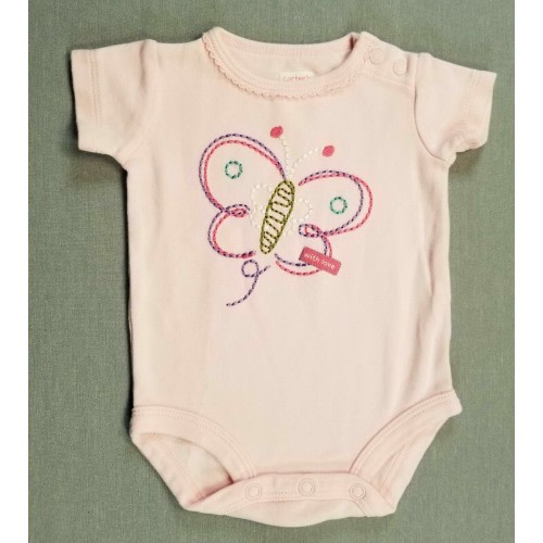 Baby Girl Carter's Newborn Light Pink Butterfly Bodysuit