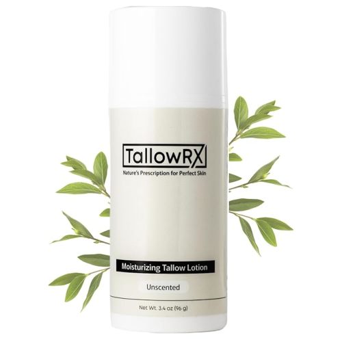 Tallow Body Lotion – 100% Grass-Fed Beef Tallow for Skin, Face & Body – Pure & Organic Moisturizer with Jojoba Oil, Vitamin E (3.4 Fl Oz, Unscented)