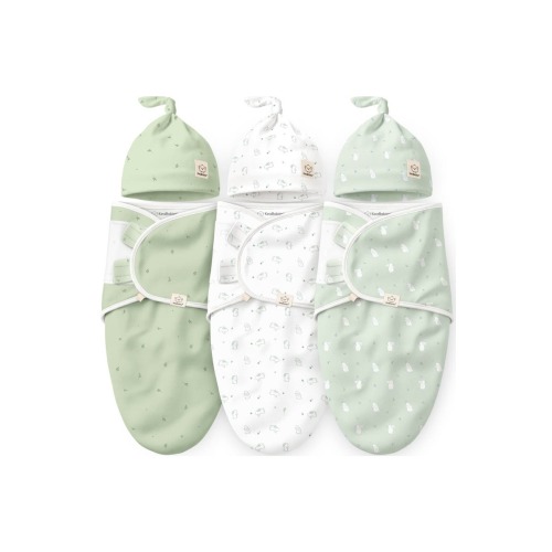 3-Pack Soothe Swaddle Wraps with Knot Hats, Medium