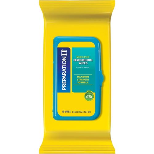 Preparation H Hemorrhoid Flushable Wipes with Witch Hazel for Skin Irritation Relief - 48 Count
