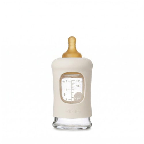 Wide Neck Baby Glass Bottle with Sleeve 150ml/5oz Single-Pack – Heveaplanet.com