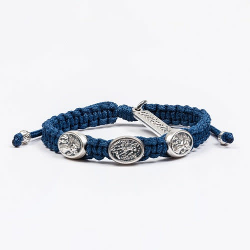 St. Michael Kids Navy and Silver Bracelet