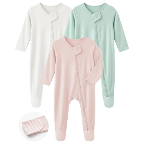 Bamboo Sleepers for Baby Boy, Newborn Footie Footed Pajamas, Bamboo Viscose Infant Onesies Clothing Long Sleeve