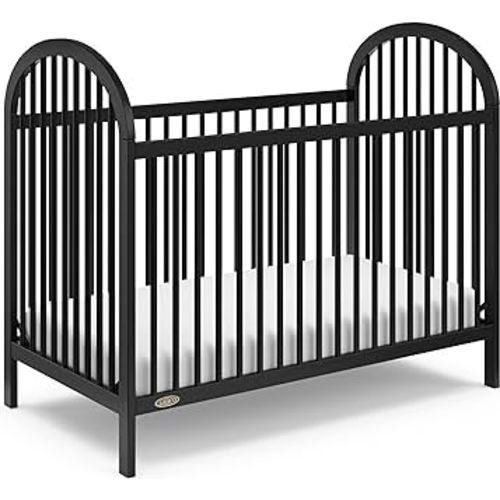 Graco Olivia 3-in-1 Convertible Crib (Black) – GREENGUARD Gold Certified, Converts to Daybed and Toddler Bed, Fits Standard Full-Size Crib Mattress, Adjustable Mattress Height, Easy-to-Match Style