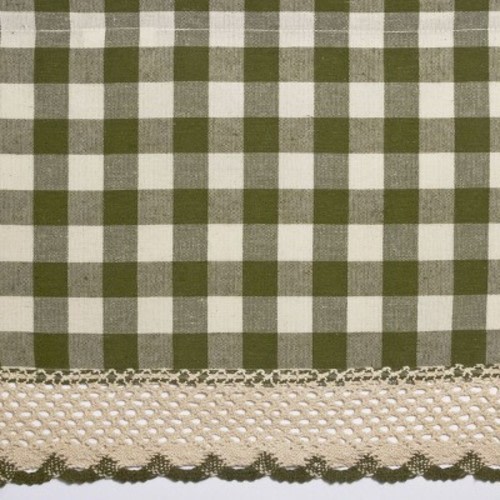 GoodGram Buffalo Check Gingham Custom Window Curtain Treatments - Single Valance 58 in. W x 14 in. L, Sage