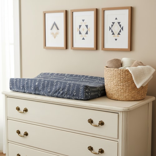 Navy Tribal Arrow Western Changing Pad Cover